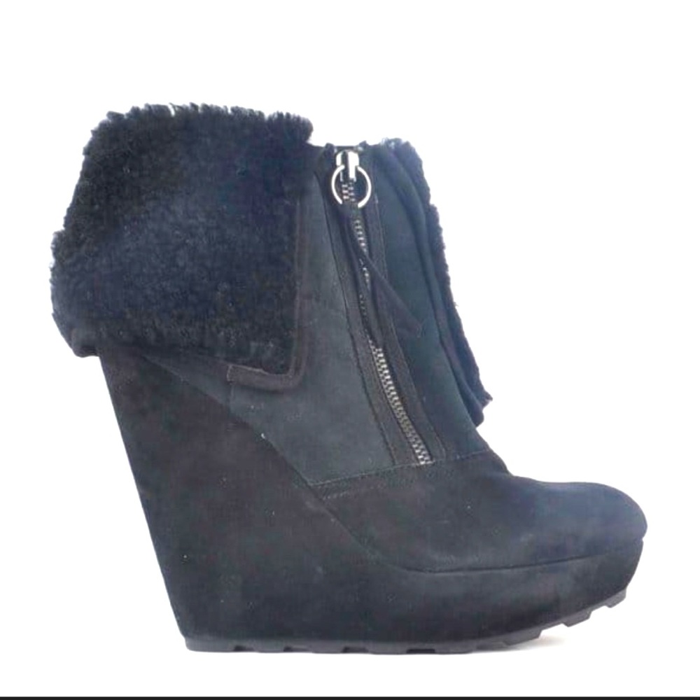 ASH Leather & Lamb fur Wedge Boot